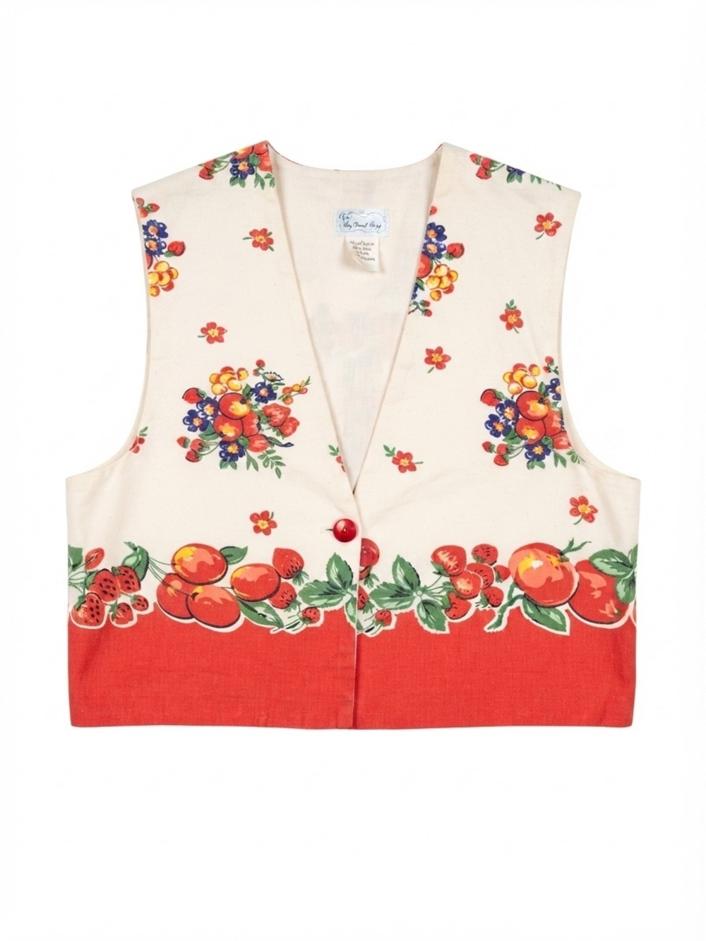 Vintage My Secret Shelf Fruit & Floral Crop Vest  (0244M)